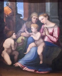 Sagrada familia con Santa Isabel y San Juan Bautista