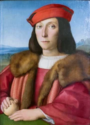 Retrato de joven con una manzana, posiblemente Francesco Maria della Rovere, hacia 1505 (pintura)