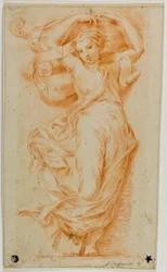 Cariatide con yugo y pergamino