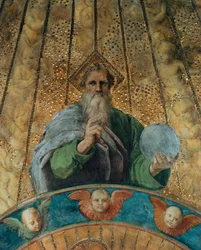 Disputa. (detalle) Dios el Padre. Fresco en Stanza della Segnatura