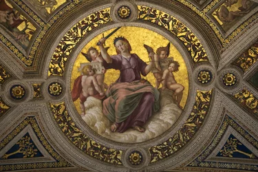 Dama Justicia Fresco en la Stanza della Segnatura