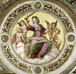 Dama Justicia Fresco en la Stanza della Segnatura, ca. 1510-1511