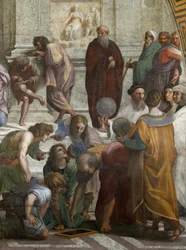 La Escuela de Atenas (detalle), fresco en la Stanza della Segnatura, ca. 1510-1511
