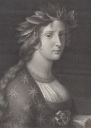 Poesía, una mujer con una corona de laurel