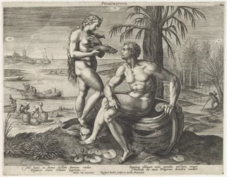Temperamento flemático Phlegmaticus (título sobre el objeto) Vier temperamenten (título de la serie)
