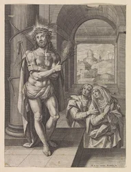 Flagelación de Cristo con Juan y María