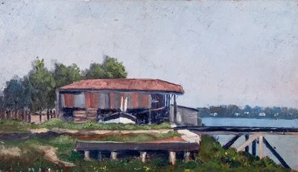 Borde del estuario (óleo sobre madera)