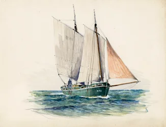Gabare (o gabarre) (gouache sobre papel)