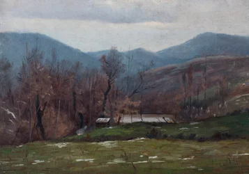 Paisaje con estanque, marzo de 1905 (óleo sobre madera)