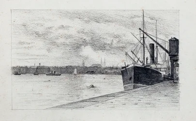 Puerto de Burdeos (lápiz y carboncillo)