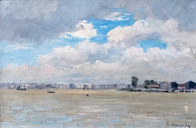 Vista del puerto de Burdeos (óleo sobre lienzo)