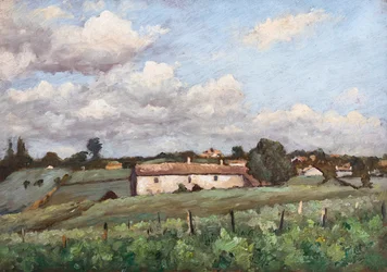 Viñedos (Côtes de Bourg) en Bayón (óleo sobre madera)