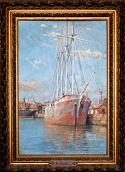 Voilier desarme (óleo sobre madera)