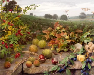 Recogida de la cosecha silvestre (óleo sobre tabla)