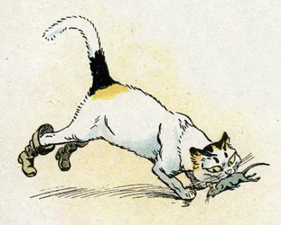 "Le Chat Botte" ilustración para los Cuentos de hadas de Charles Perrault (ilustración) hacia 1920