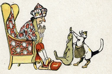 "Le Chat Botte" ilustración para los Cuentos de hadas de Charles Perrault (ilustración) hacia 1920