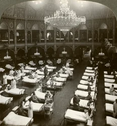 Interior del hospital espacioso en Brighton, Sussex, Primera Guerra Mundial, 1914-1918