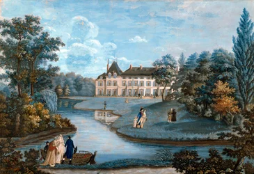 Vista de la fachada y del parque del castillo de Malmaison. Acuarela de Regina Catherine Carrey. Principios del siglo XIX. Malmaison. Musee Du Chateau - Vista de la fachada y del parque del castillo de Malmaison. Acuarela de Regina Catherine Carey. Princip