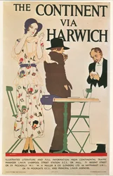 Reginald E. Higgins: El Continente vía Harwich. Gran Bretaña ... (litografía)