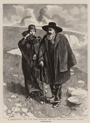 A Reminiscence, the Late Lord Tennyson and his Nurse on Freshwater Downs (grabado)