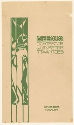 Diseño de encuadernación para: Nescio, Dichtertje, de uitvreter en titanjes, 1918