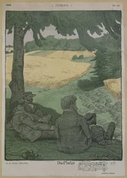 Pintores observando la naturaleza, ilustración de 