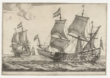 Dos grandes buques de guerra Trece escenas con barcos (título de la serie)