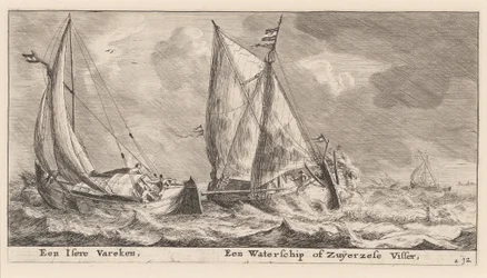 Un Buque "Isere" y un Waterschip o Barco Pesquero del Zuiderzee