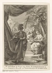 Alegoría del Imperio Árabe Historia contemporánea de los árabes, tercera parte (título sobre objeto) Página de título para: S.n., Hedendagche historie o La continuación de la Historia general, 1764