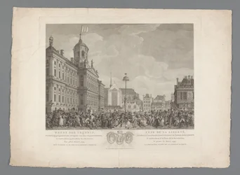 Fiesta de la Libertad en la Plaza Dam de Ámsterdam, 4 de marzo de 1795
Fiesta de la Libertad, celebrada con motivo de la dedicación del Árbol de la Libertad, en Ámsterdam, en la plaza de la Revolución, el 4 de marzo de 1795. El primer año de la Libertad d
