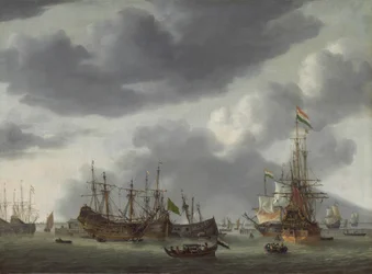 Escena del Puerto de Ámsterdam, c. 1654-1655