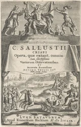 Un emperador y la justicia en el carro triunfal Página de título para: A. Thysius jr., Opera, quæ extant, omnia, 1659