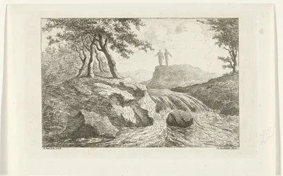 paisaje con cascada