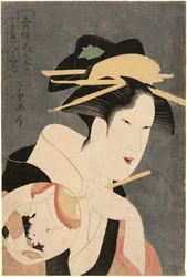 Bellezas de los barrios de placer (Seiro bijin awase): la anfitriona de la casa de té Izumiya