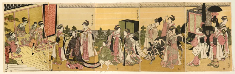 Parodia del príncipe Genji y su procesión