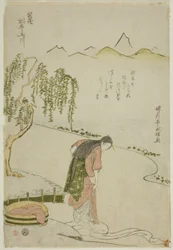 El río de joyas Chofu en la provincia de Musashi (Musashi Chofu no Tamagawa), de una serie sin título de Seis ríos de joyas