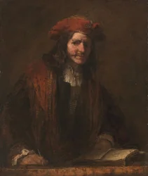 El hombre de la gorra roja, c.1660-65 (óleo sobre lienzo)