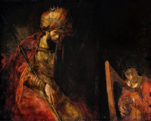 David tocando el arpa ante Saúl (óleo sobre lienzo)