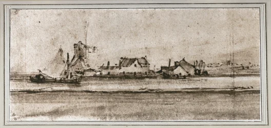El Pequeño Molino, visto desde Amsteldijk (Pluma y aguada, bistre)