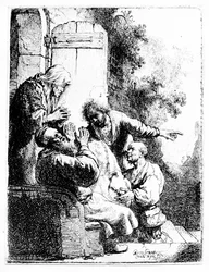 El abrigo de José llevado a Jacob, c.1633 (aguafuerte)