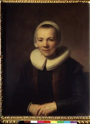 Retrato de Baartje Martens Doomer (Retrato de Baartje Martens-Doomer). Pintura de Harmenszoon van Rijn este Rembrandt (1606-1669)