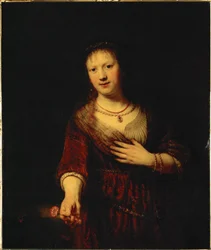 Saskia con una flor roja (pintura)
