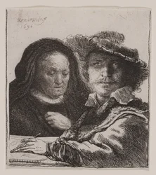Autorretrato con la madre del artista
