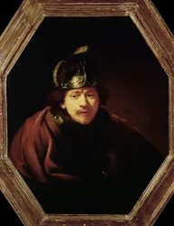 Autorretrato con casco (pintura sobre lienzo)