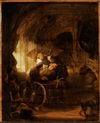Tobías cura la ceguera de su padre (óleo sobre tabla)