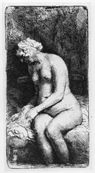 Mujer bañándose