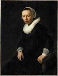 Mujer joven sentada en una silla (óleo sobre lienzo)