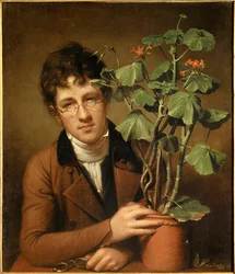 Retrato del pintor Rubens Peale (1784-1864) con un geranio