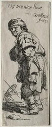 Un campesino gritando: hace mucho frío, 1634
