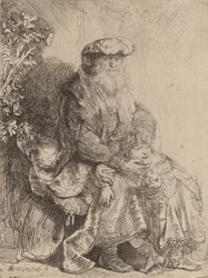 Abraham acariciando a Isaac, c. 1637